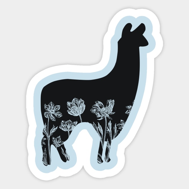 Floral Llama Sticker by RefinedApparelLTD